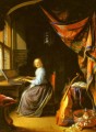 Eine Frau spielt ein Clavichord Goldenes Zeitalter Gerrit Dou